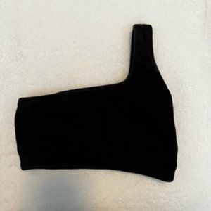 Womens one sided shoulder interchangeable black sports bra Sz M